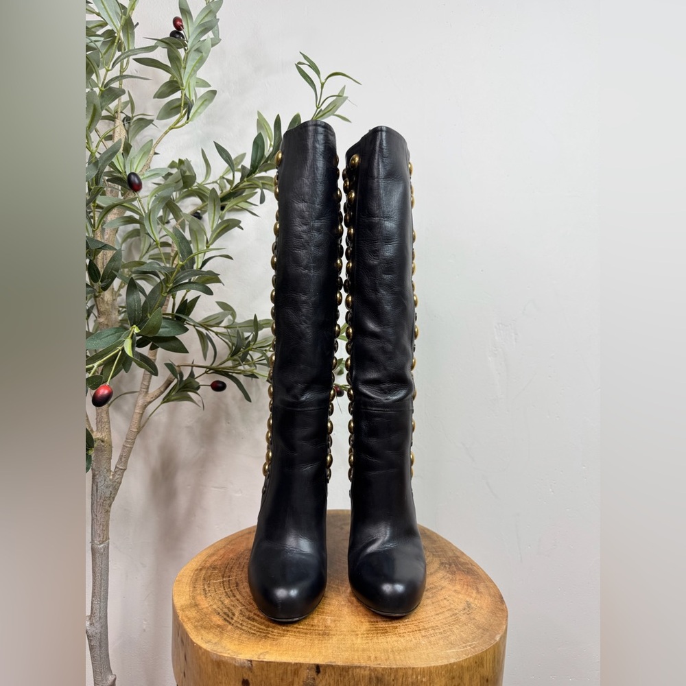 Gucci Black Leather Studded Boots size 36 best fit 5.5 - Picture 4 of 8